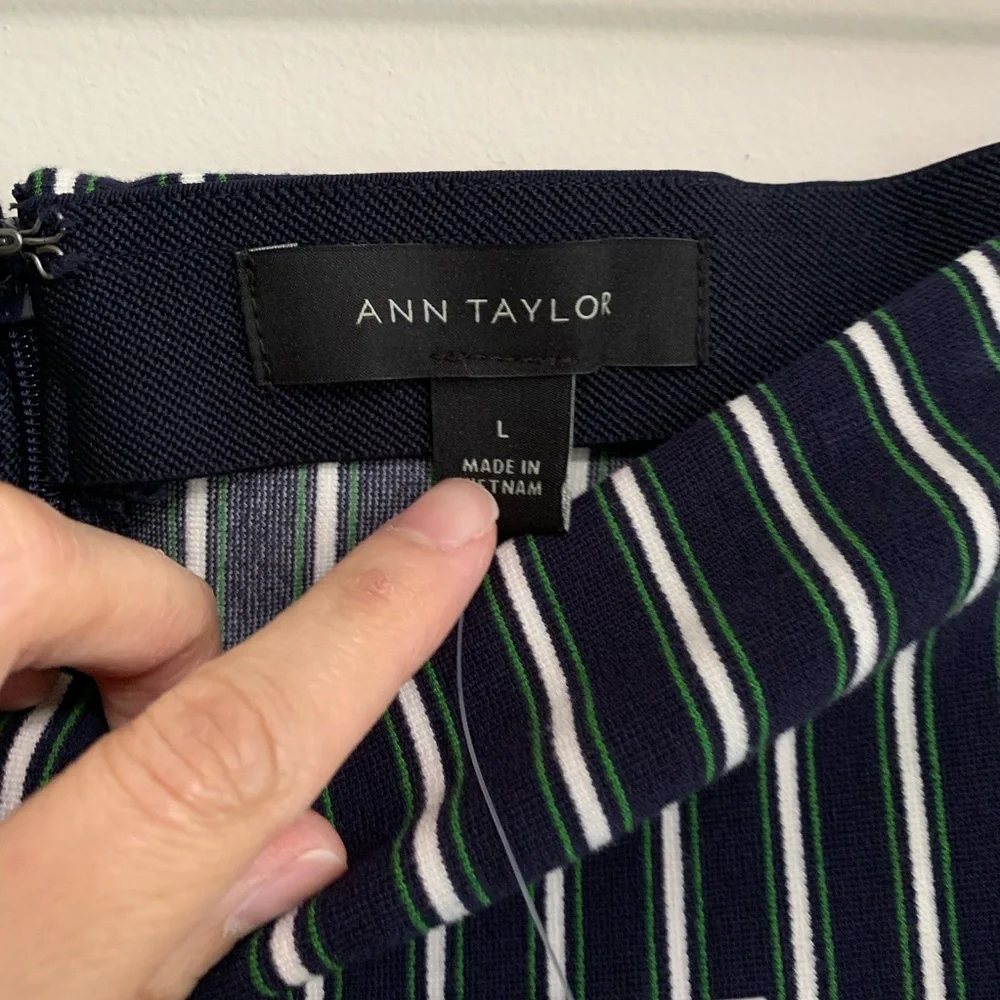 Blue and White Striped Women's Skirt - Picture 3 of 4